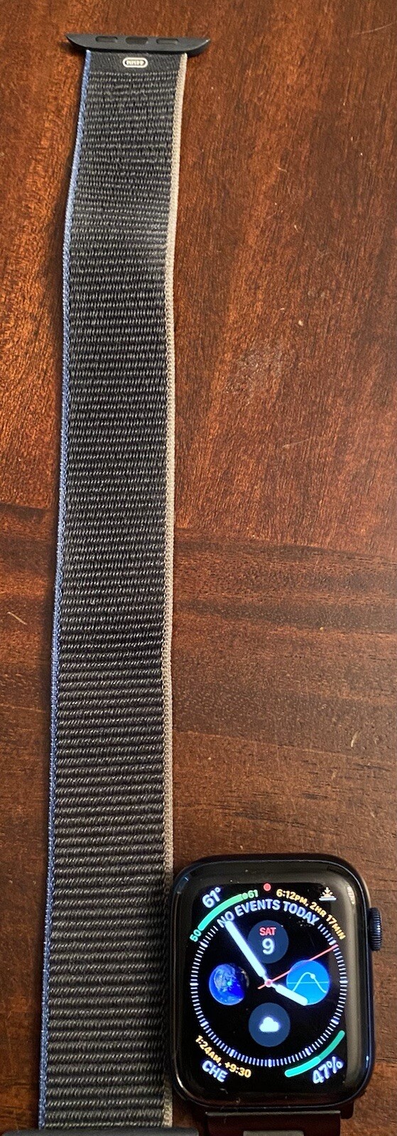 Apple Watch Series 6 44 mm Blue Aluminum Case with Deep Navy Sport Band…