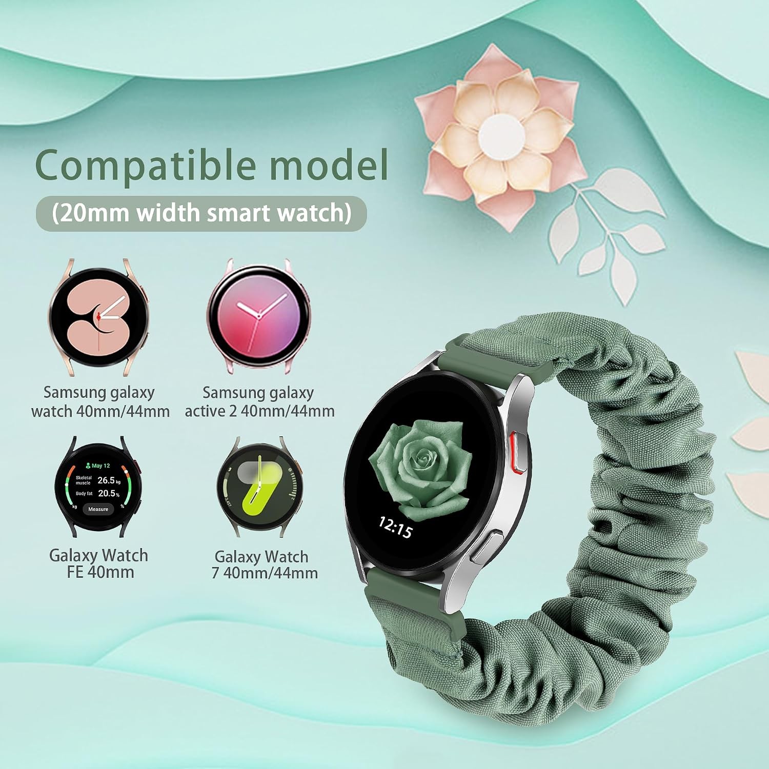 10-Pack Stretchy Fabric Case For Samsung Galaxy Watch 7/6/5/4/Active 2