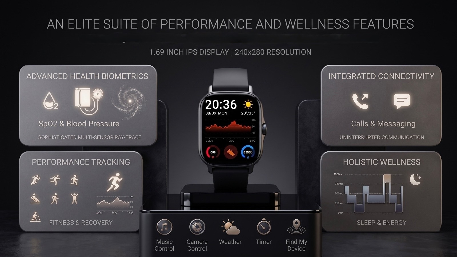 Fitness Smart Watch Activity Tracker Heart Rate For Women Men Oxygen BP Monitor