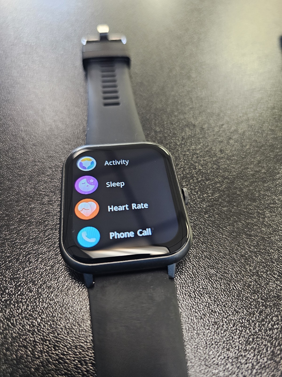 Black Alexa Smart Watch Fitness Bluetooth Call Watch for Android iPhone Samsung.