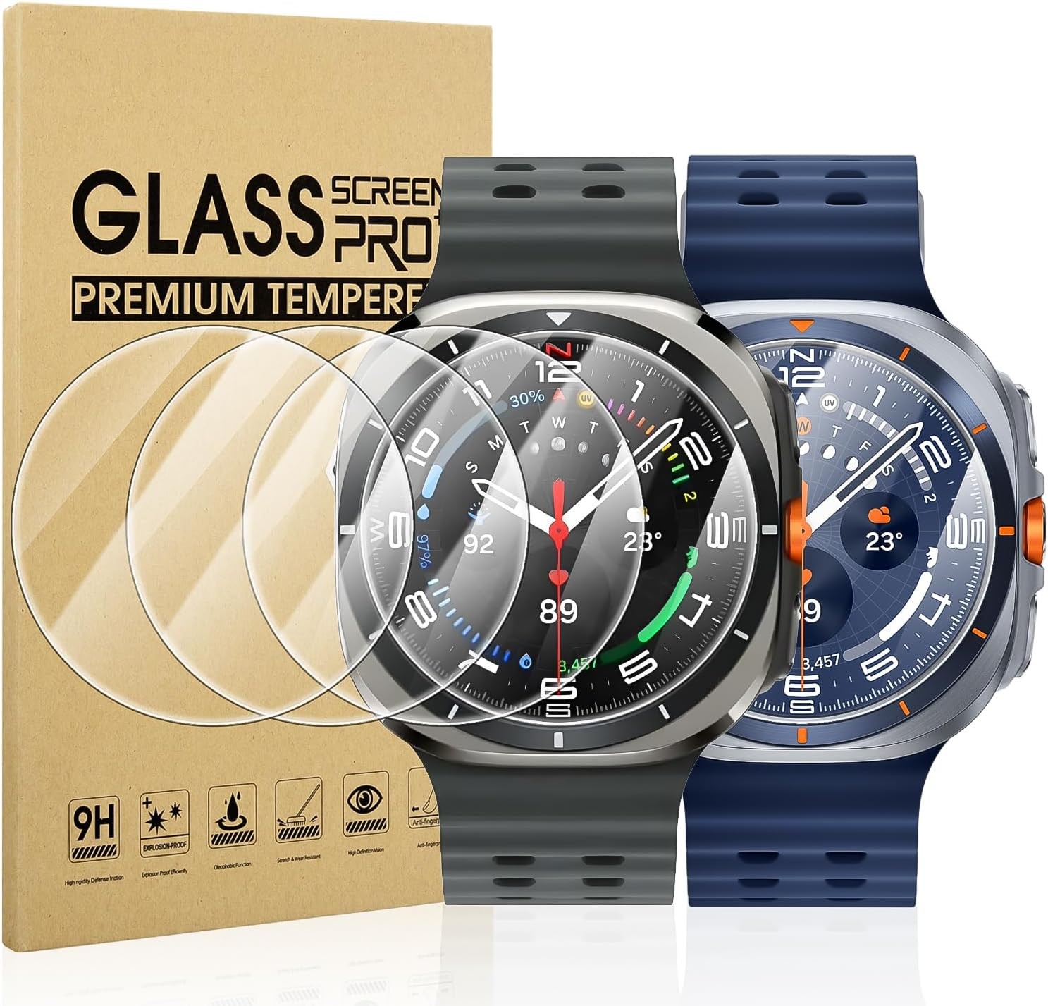 4-Pack Screen Protector for Galaxy Watch Ultra 47mm 9H Hardness Tempered Glass