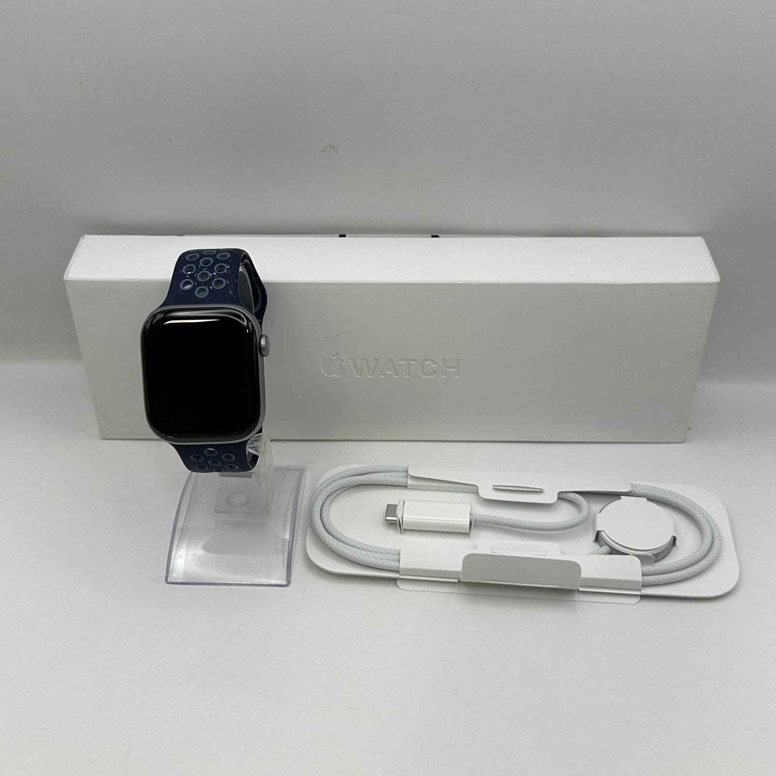 Apple Watch (Series 11) 46mm Space Gray Aluminum (GPS) w/ Blue Nike Sport – 9/10