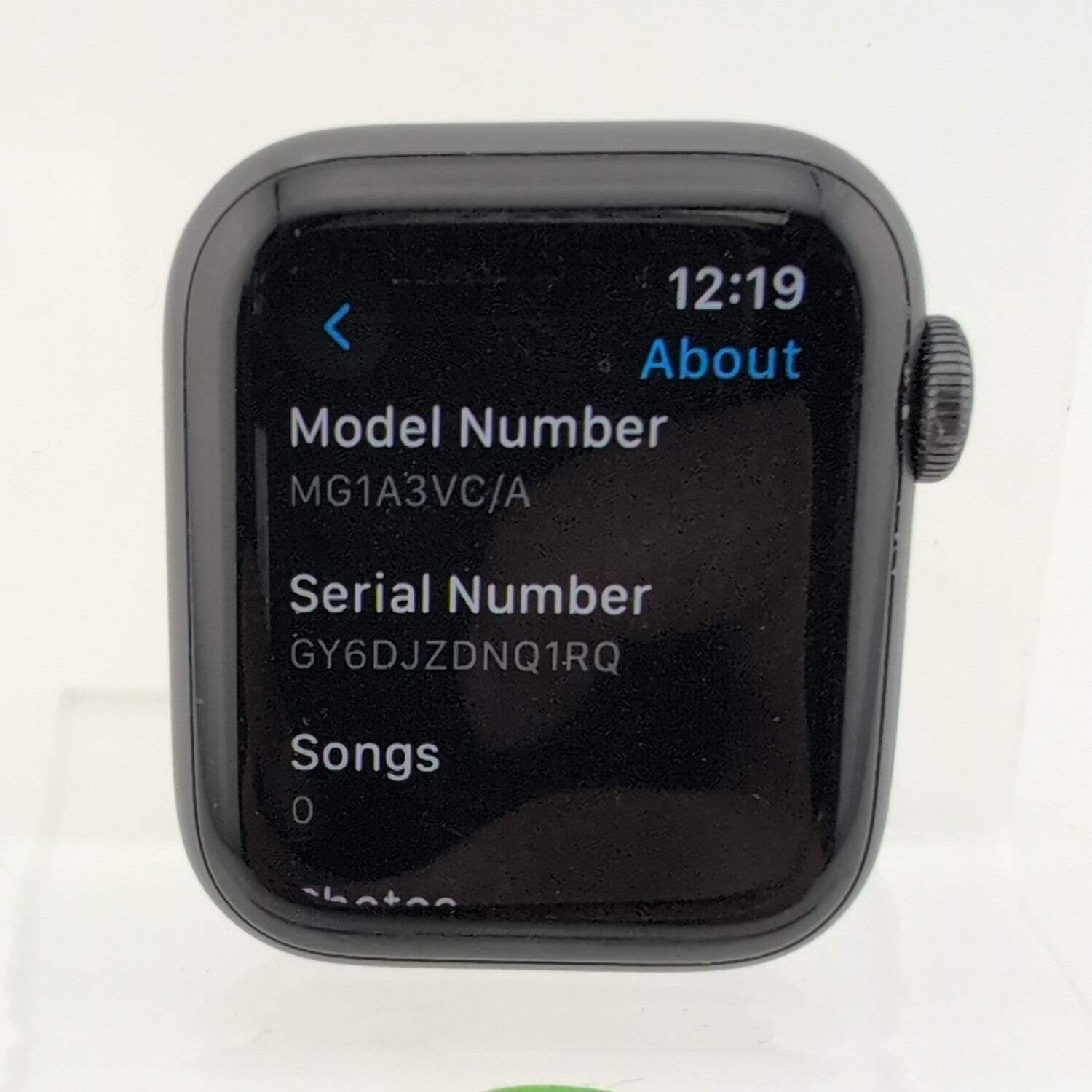 GPS Only Apple Watch Series 6 40MM Space Gray Aluminum MG133LL/A Face Only