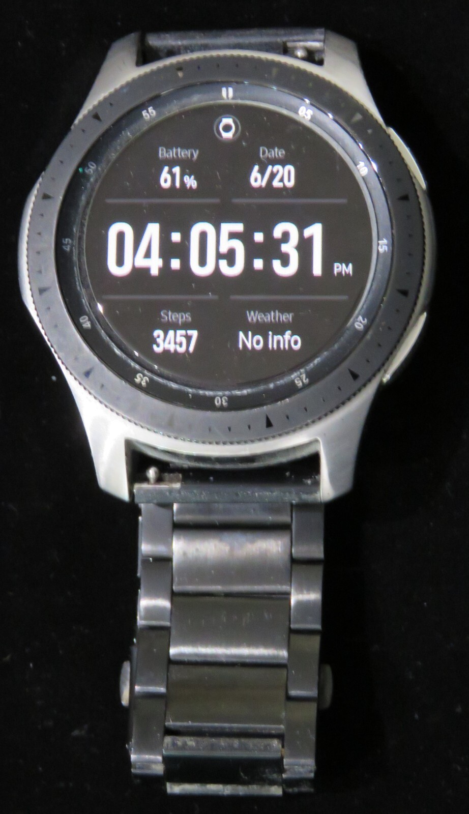Samsung Galaxy Watch SM R805U 46mm Blk SS WiFi & BT Unlocked Charging Station