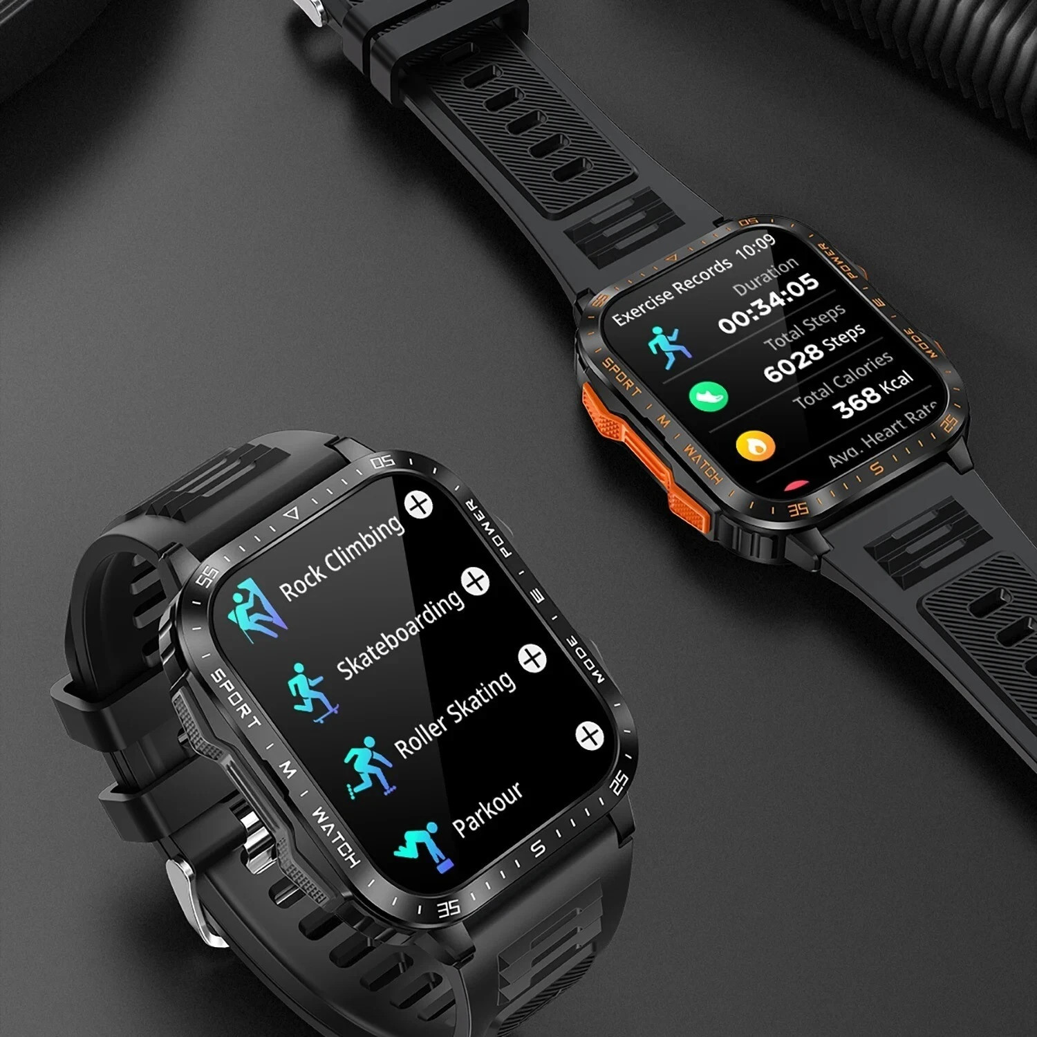 1.96” Bluetooth Smart Watch Fitness Tracker 3ATM Waterproof for iPhone Android