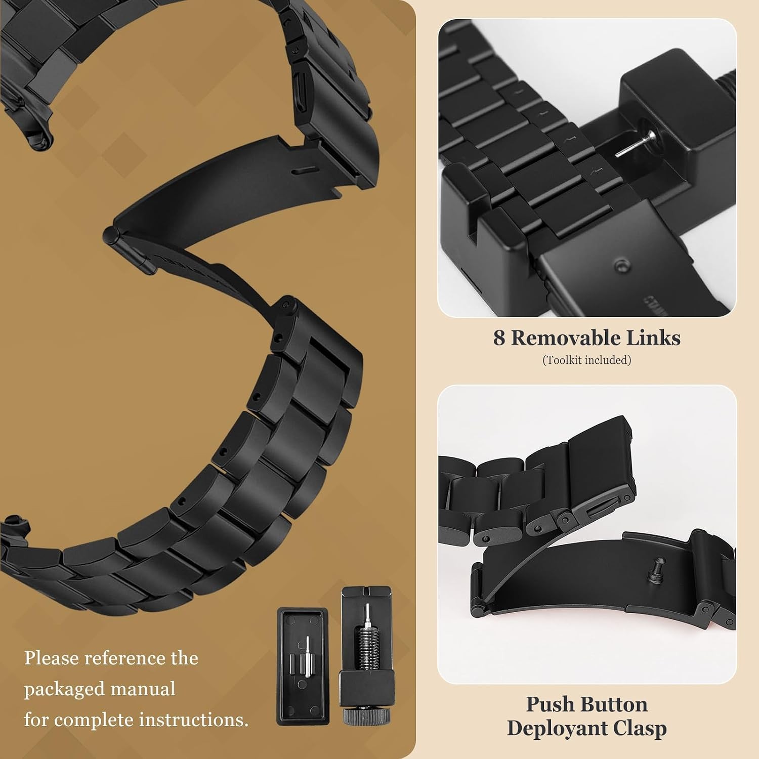 316L Stainless Steel Strap Compatible with Galaxy Watch 8 44mm No Gap