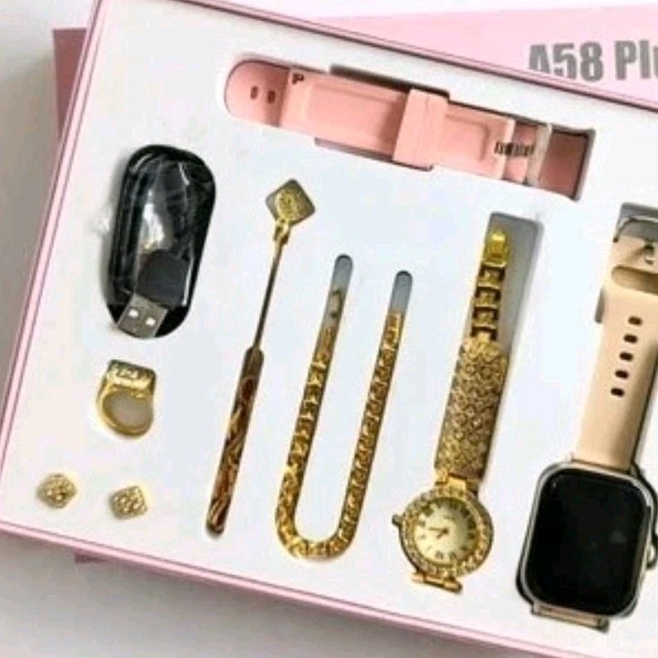 Ladies Smart Watch & Jewelry Combo Gift Set with Interchangeable Straps A58 Plus