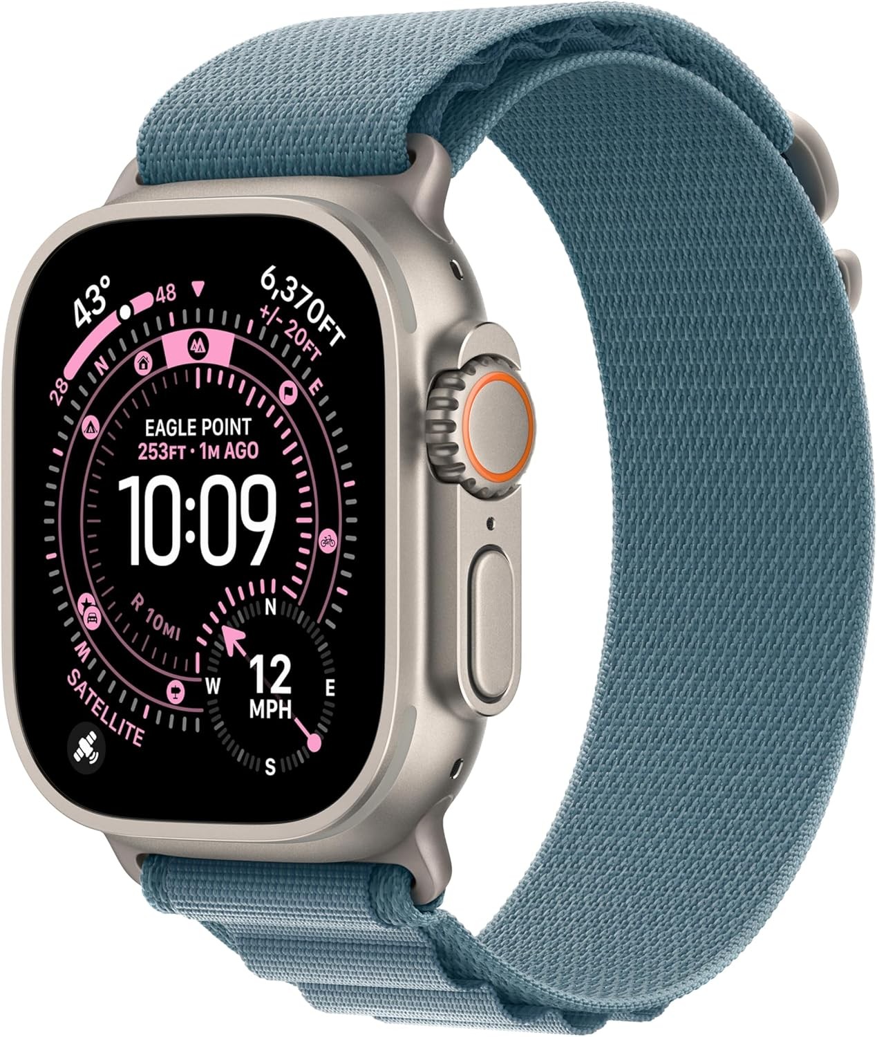 Apple Watch Ultra 3 49mm GPS+Cell Titanium w/ L Light Blue Alpine Loop MEWP4LW/A