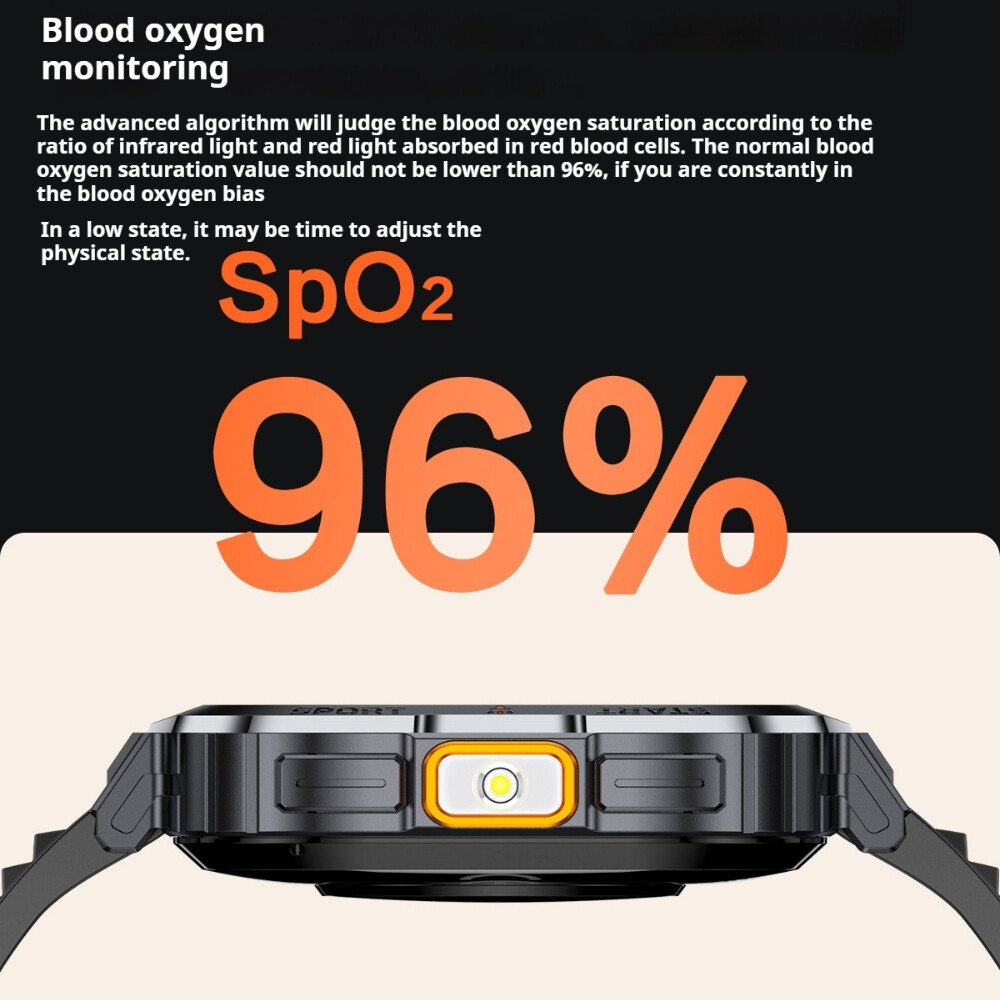 2.0″Military Smart Watch Men (Call Receive/Dial) Rugged Tactical Fitness Tracker