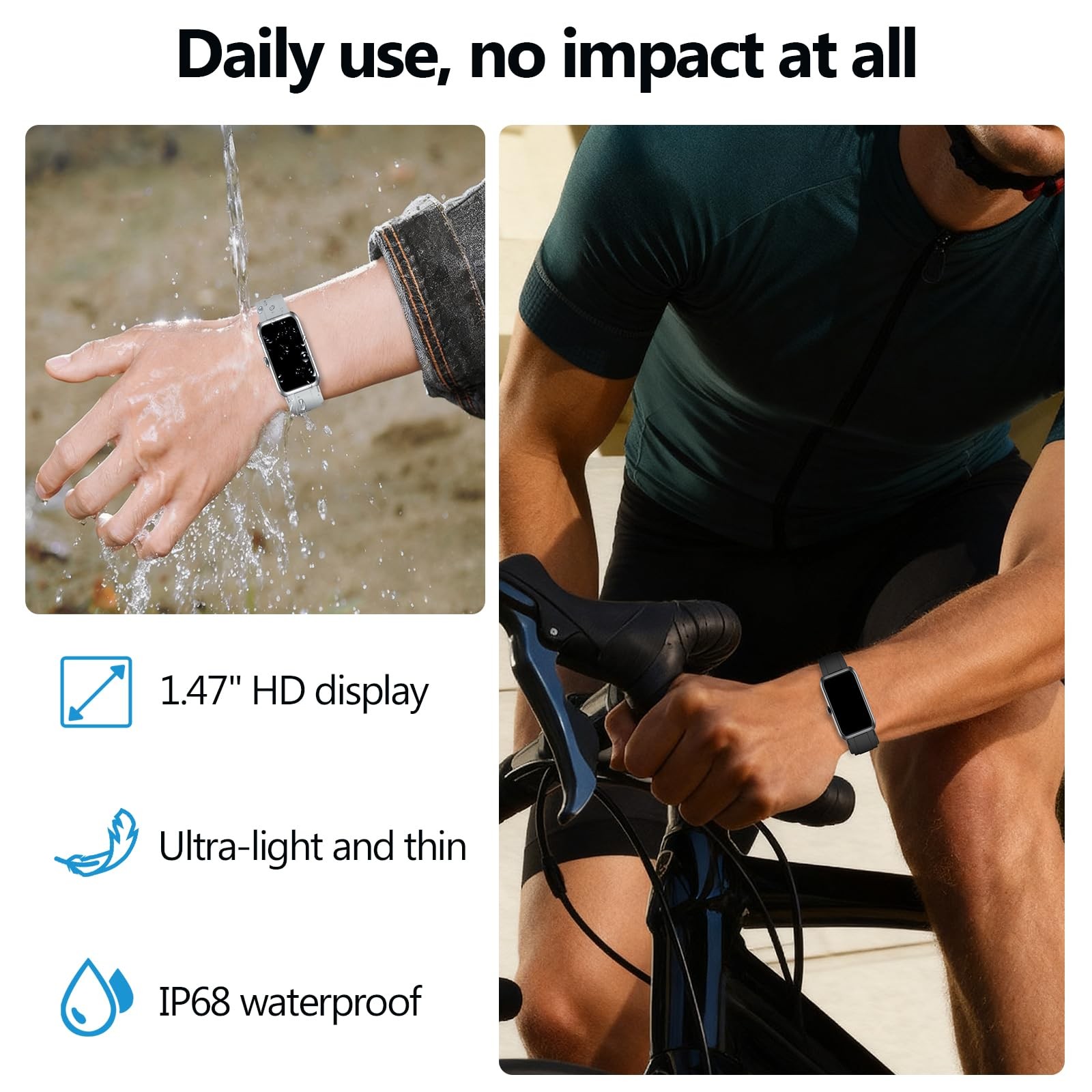 Fitness Tracker with Heart Rate, Sleep Monitor, 100+Sports Modes Smart Watche…