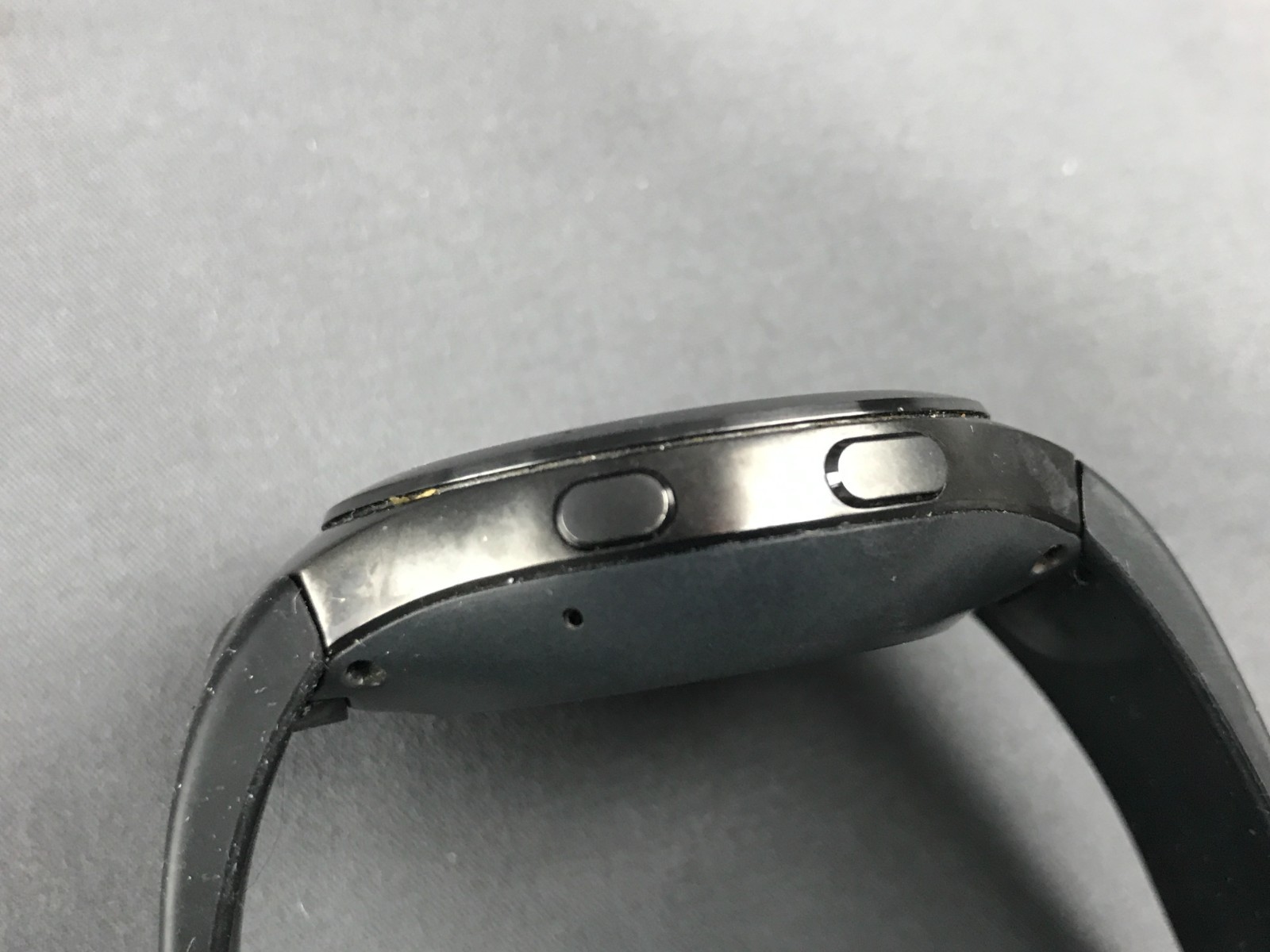 Samsung Gear S2 316L Stainless Steel Case Black Silicone Band Smart Watch UNTEST