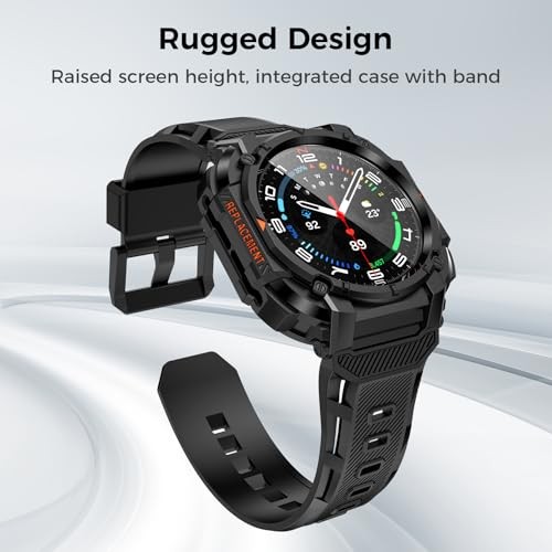 1 Pack Rugged Silicone Band & Screen Protector for Galaxy Watch 8 Ultra 49mm Bla