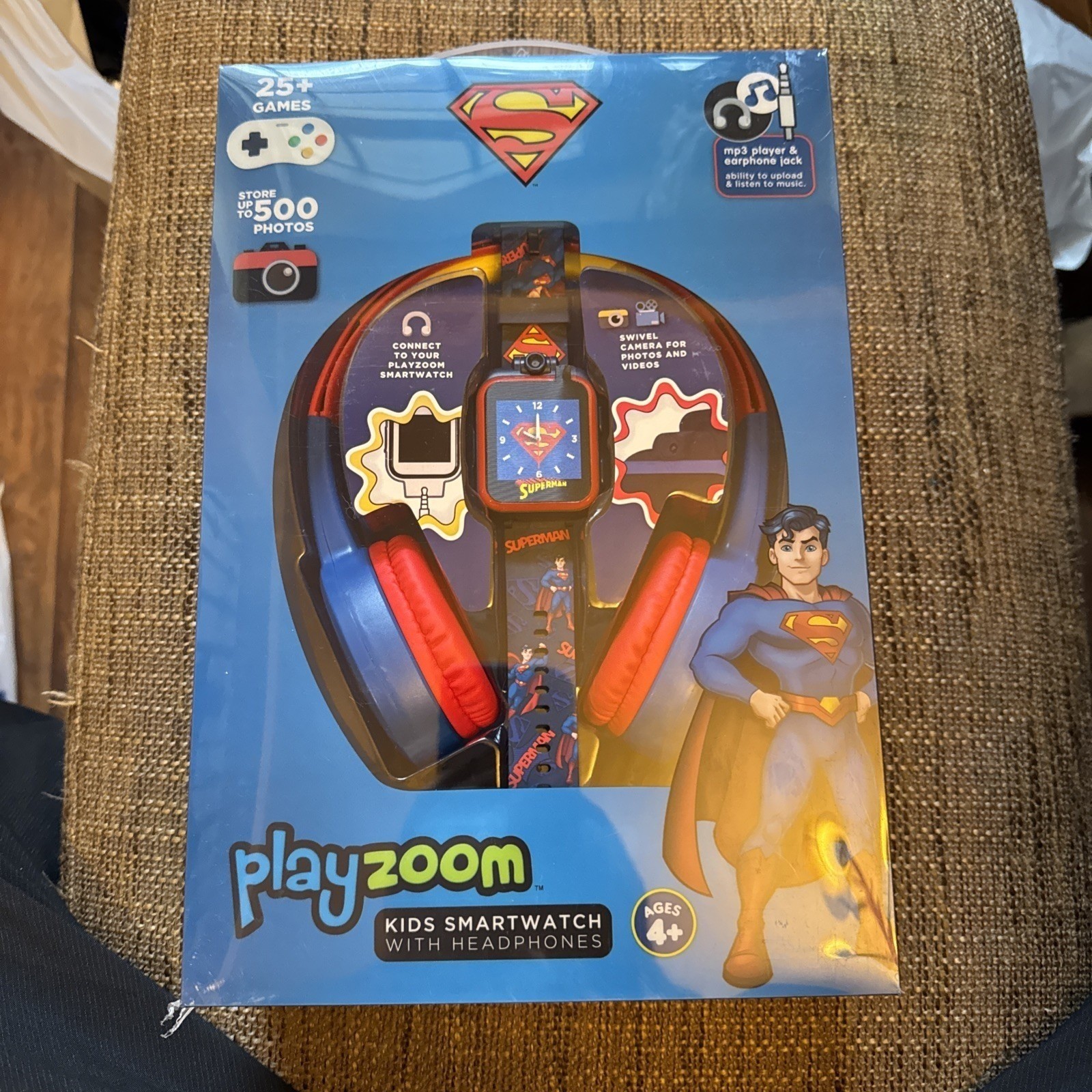 Playzoom Superman Kids Smartwatch with Headphones Set Blue Red New NIB Ages 4+