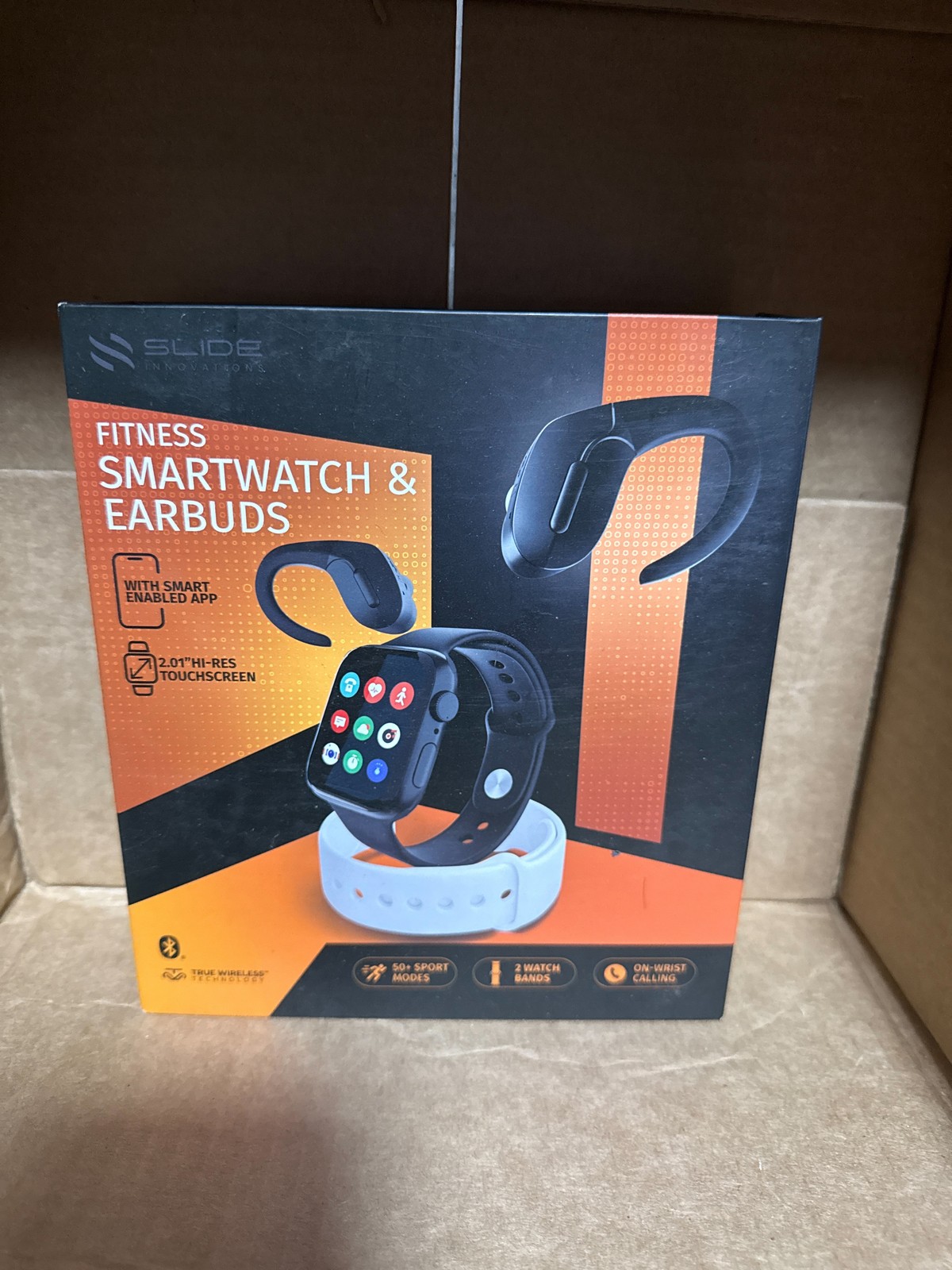 Slide Innovations Fitness Smartwatch Earbuds 2.01in 50 Plus Sport Modes New