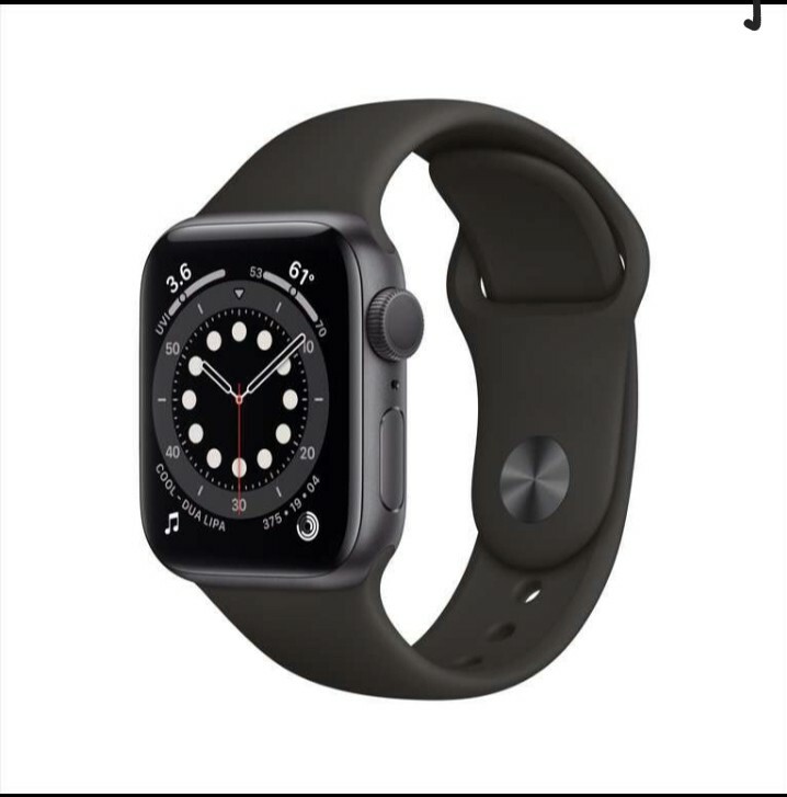 Apple Watch Series 6 40mm Space Gray Aluminum Case with Black Sport Band – Regu…