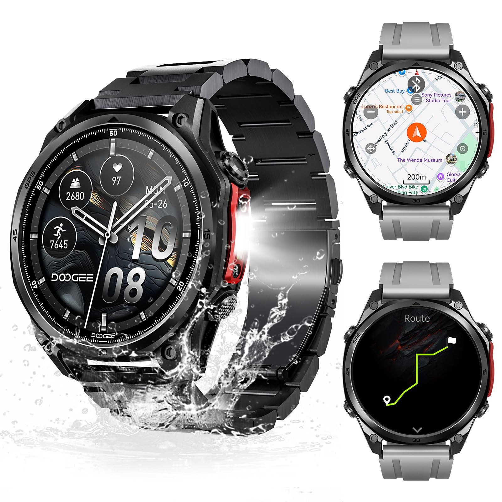Anywise W1 Pro Mens Smart Watch, 5ATM Dual-Band GPS Offline Maps,1.43” Fitne…