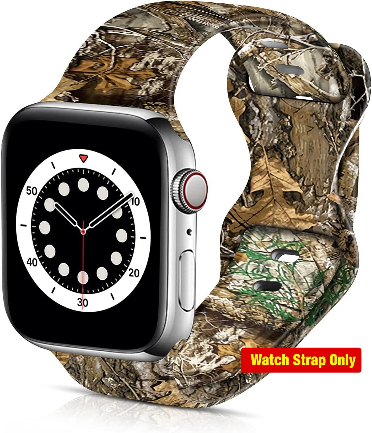 Tree Camo Silicone Replacement Band for Apple Watch Series 6 38mm 40mm Men Women