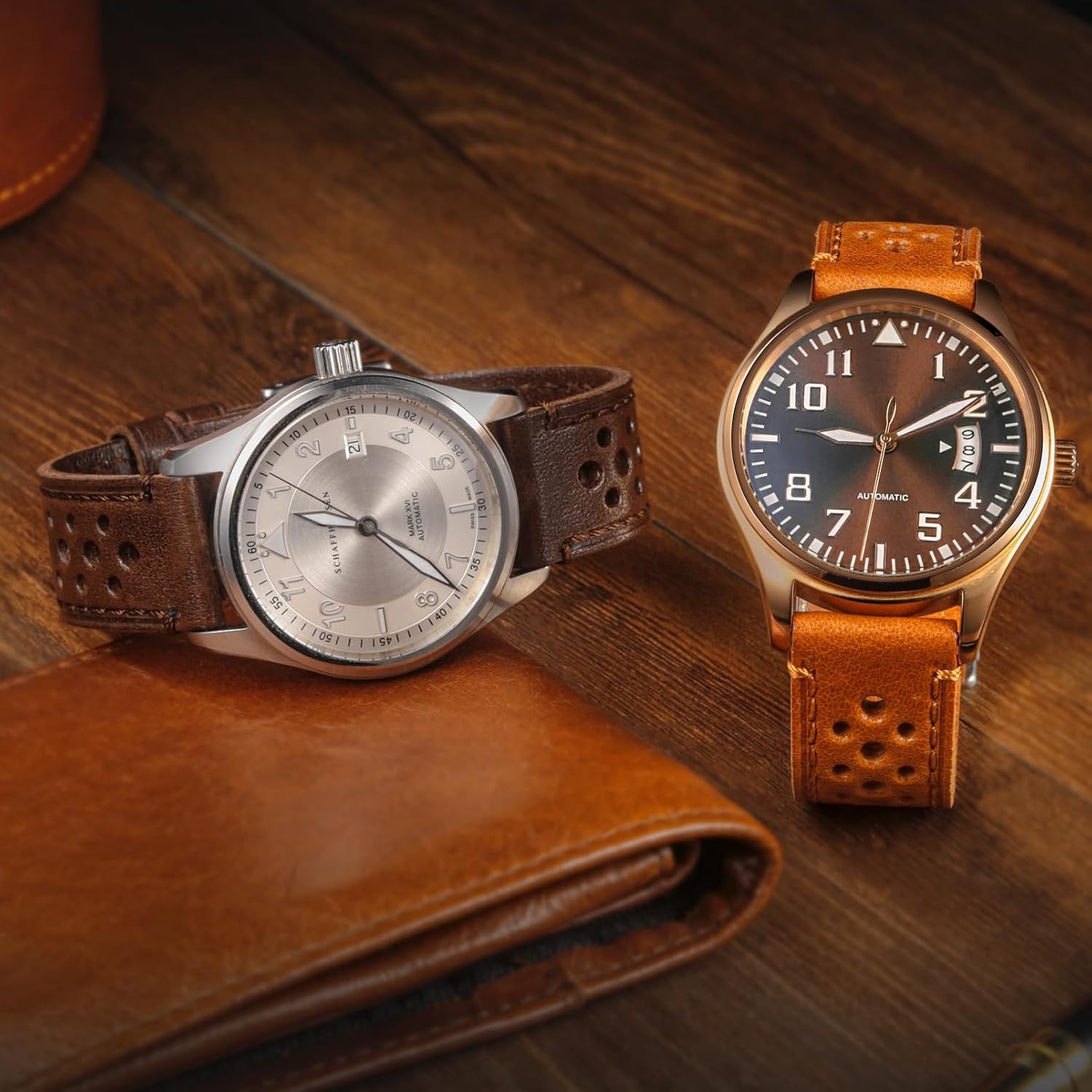 Genuine Perforated Leather Watch Band for Smart Watch 18 20 22 24mm Quick Releas