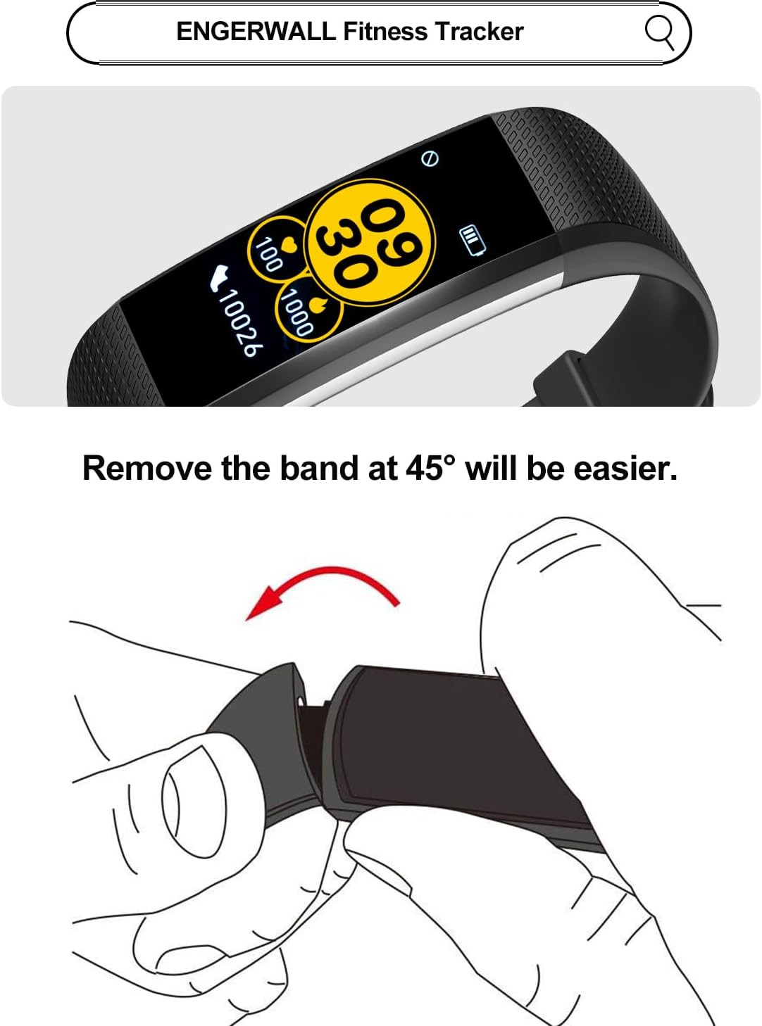 Watch Band ONLY for Fitness Tracker S5, Replacement Bands Fit for Runmefit S5 Fi