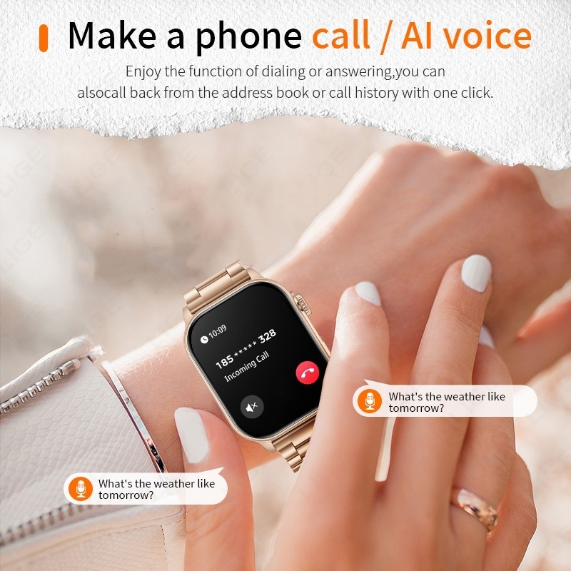Smart Watch for Women Ladies Bluetooth Call Heart Rate Sports Tracker Waterproof