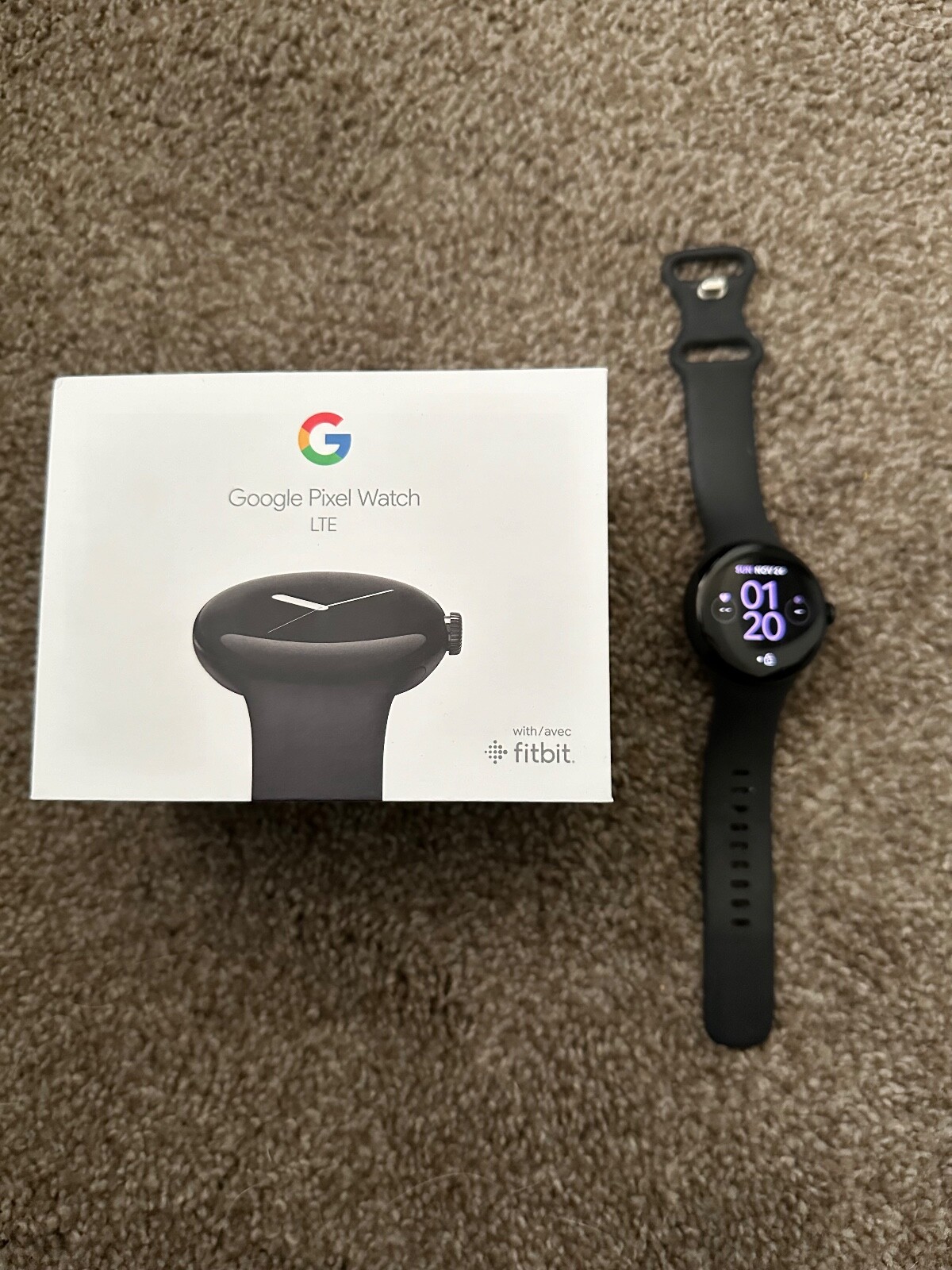 Google Pixel Watch 41mm Polished Silver Stainless Steel Case with Charcoal…
