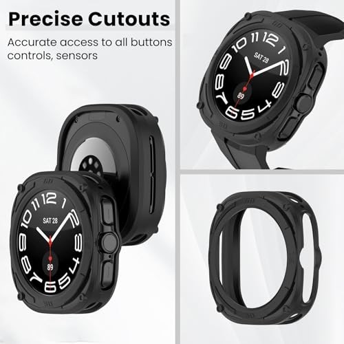 1 Pack Silicone Case for Samsung Galaxy Watch Ultra 47mm Shock-Proof Bumper Cove