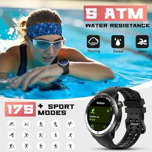 GPS Smartwatch for Men & Women, 1.43″ AMOLED Display, Fitness Tracker, 170+ Mode