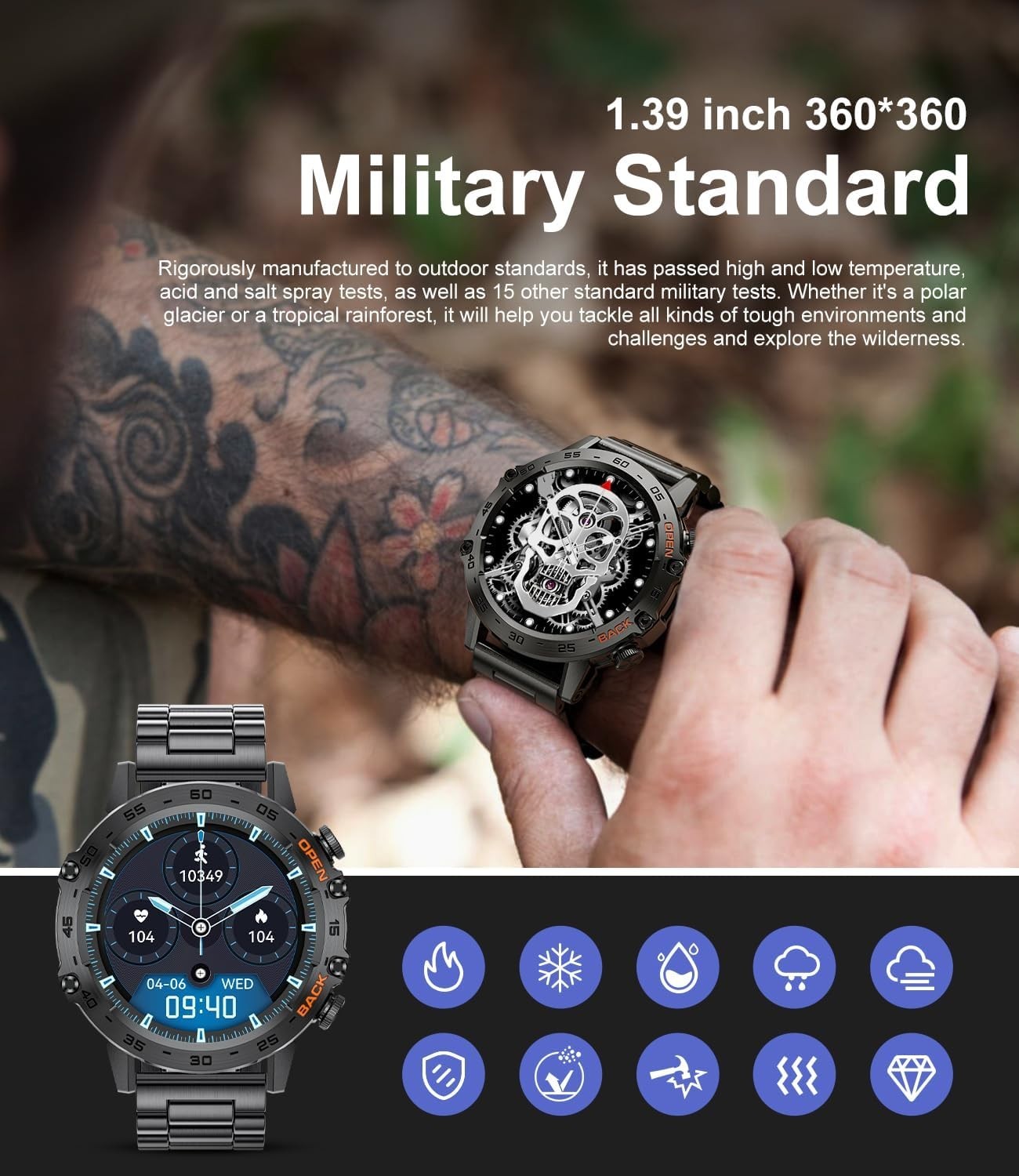 Njord Gear Military Smartwatch for Men