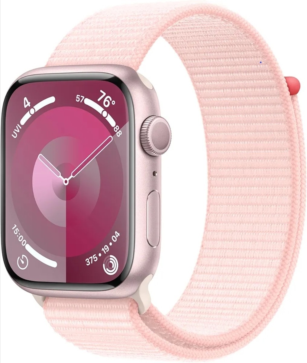 New Apple Watch Series 9, 45mm Aluminum Case with Sport Loop -Pink, One Size