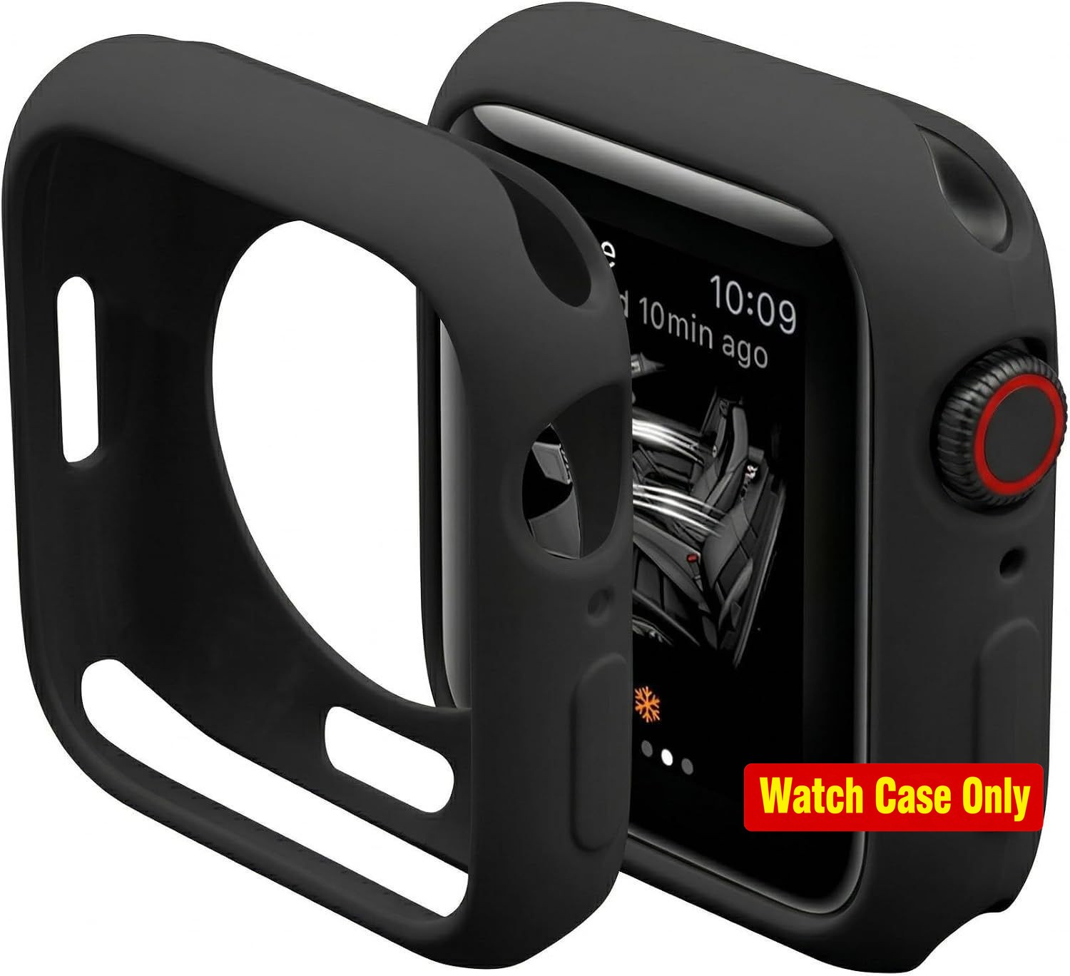 Soft Silicone TPU Bumper Case for Apple Watch 38mm Series 1/2/3, Slim Black Cove