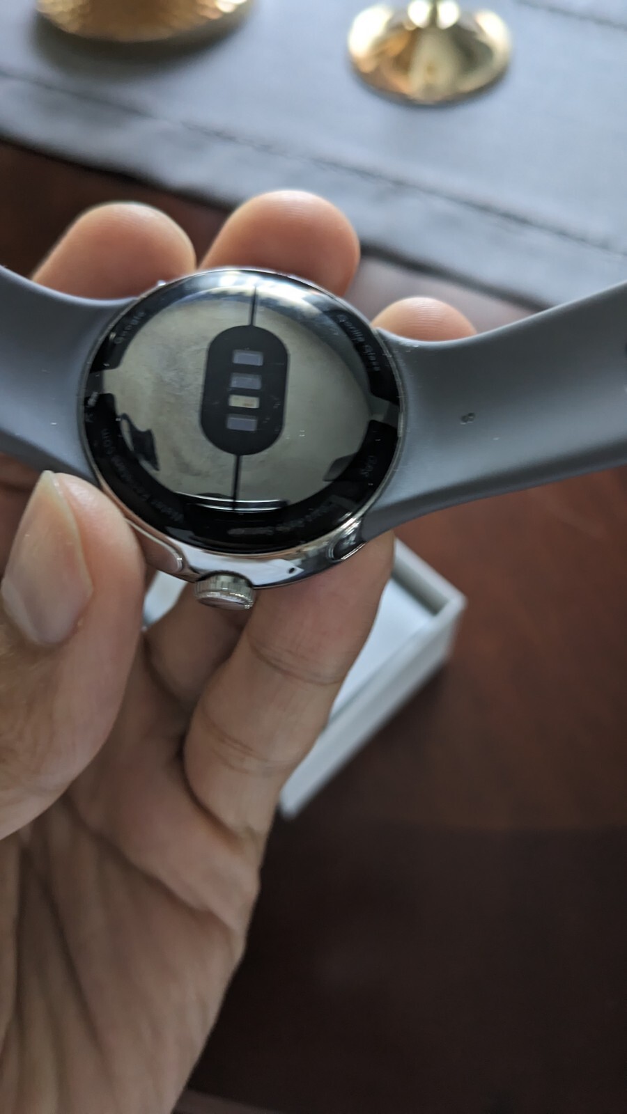 Google Pixel Watch 41mm Polished Silver Stainless Steel Case with Charcoal…