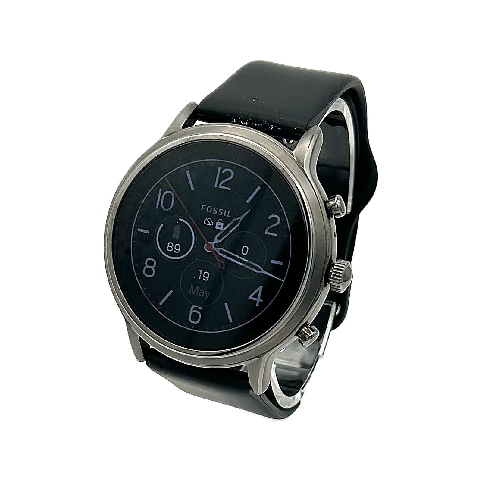 Fossil Gen 5 Carlyle HR FTW4024 44mm Smoke Stainless Steel Wear OS Smartwatch