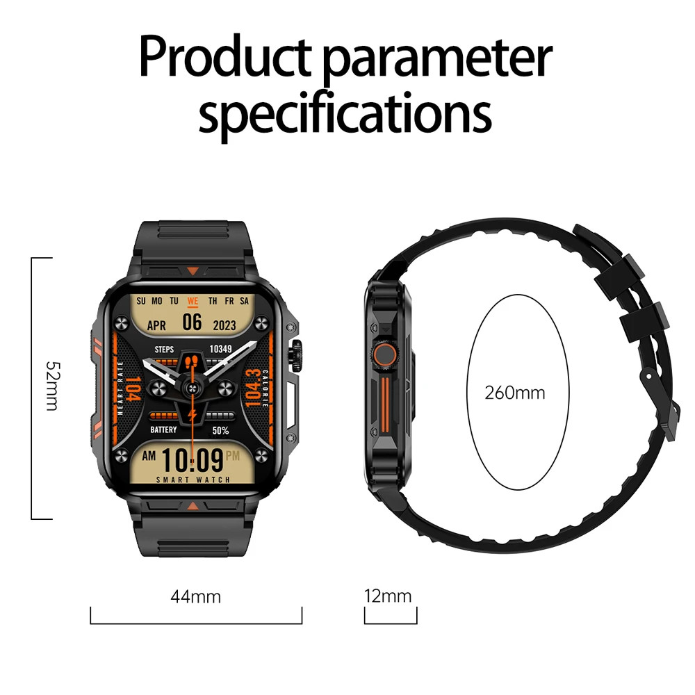 Smart Watch Bluetooth Call For Android IOS IP68 Waterproof Ftiness Watches