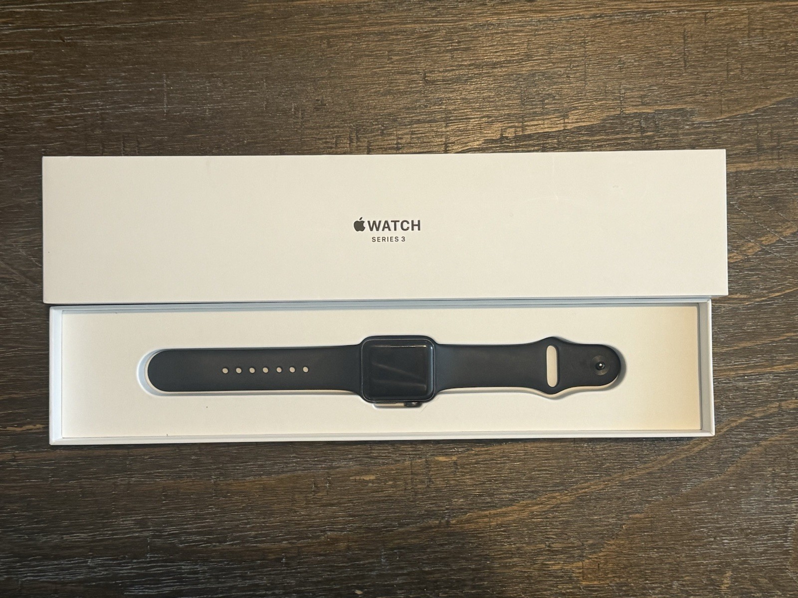 Apple Watch Series 3 38mm Space Gray Aluminum Case with Black Sport Band