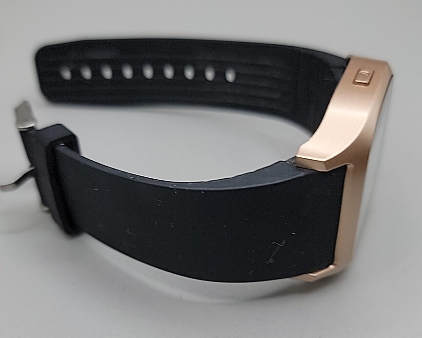 iTOUCH Classic Smartwatch Gold Case Black Silicone Band Model 3360 Tested Works