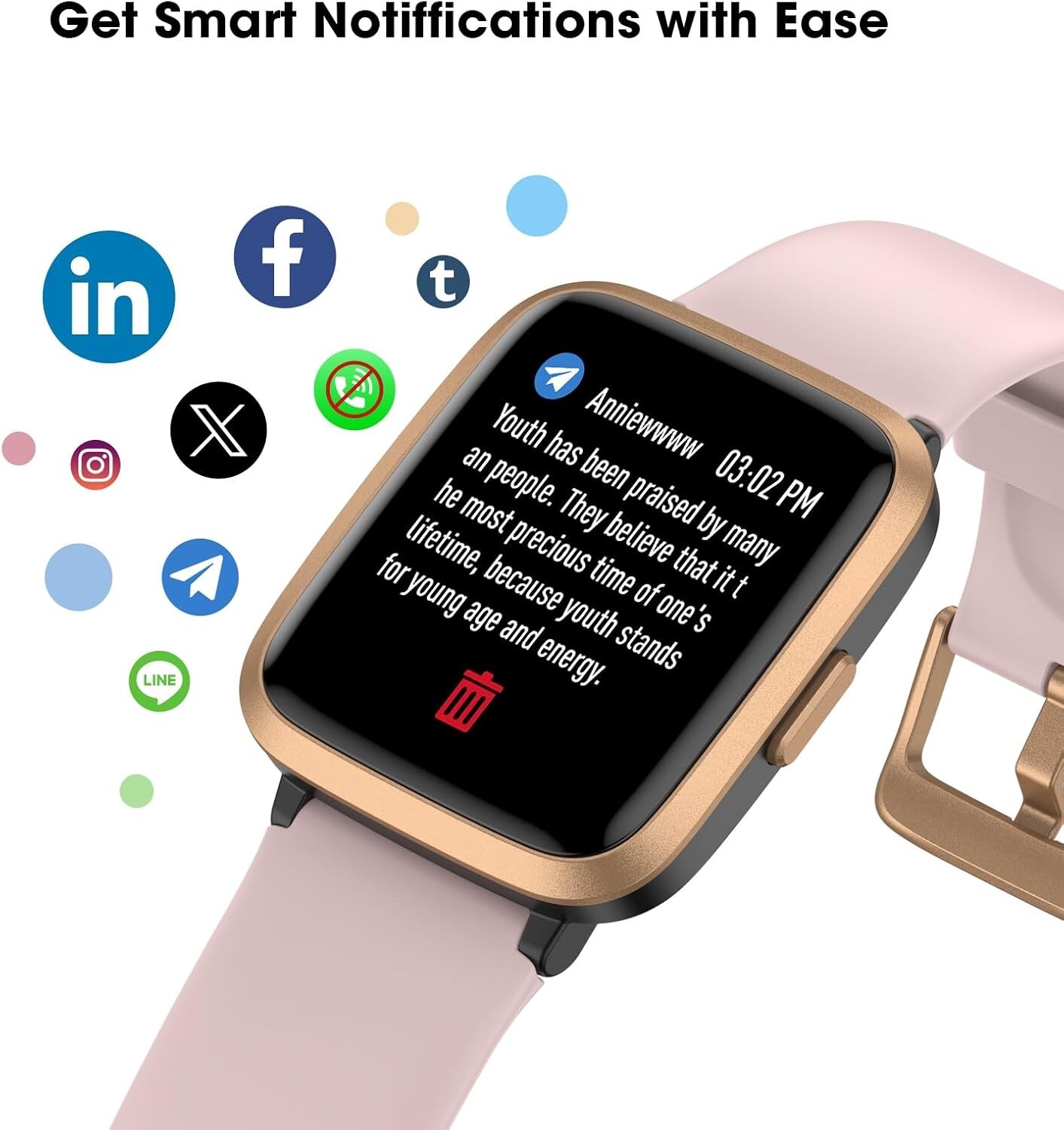 Livikey Smart Fitness Watch: Heart Rate & Sleep Tracker with 5 ATM Waterproofing