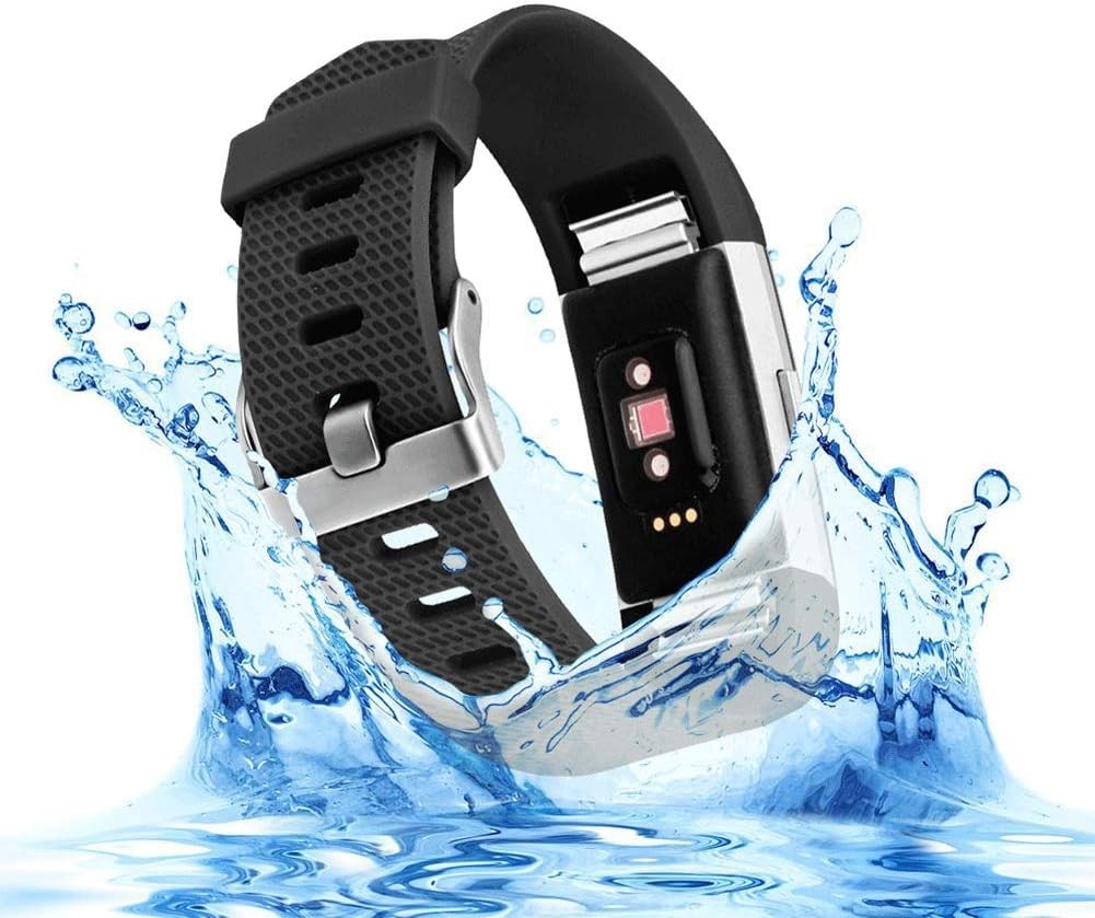 Silicone Strap Compatible with Fitbit Charge 2, Adjustable Classic Band