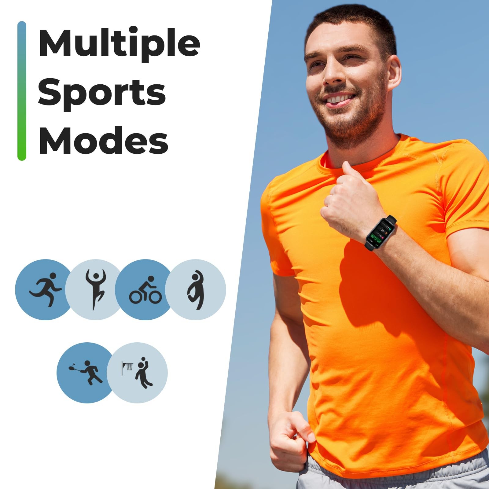 Fitness Tracker , 1.47″ Full Touch Tracker with 24/7 Heart Rate & Monitor, Sl…