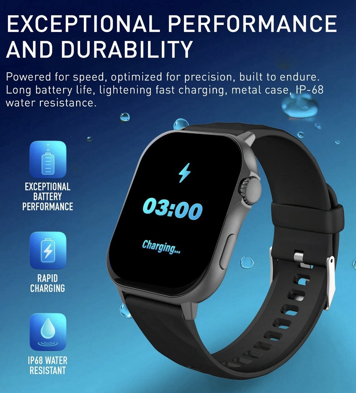 WITHit Giga HD Amoled Touchscreen Smartwatch (42/9002GYBKW) Black