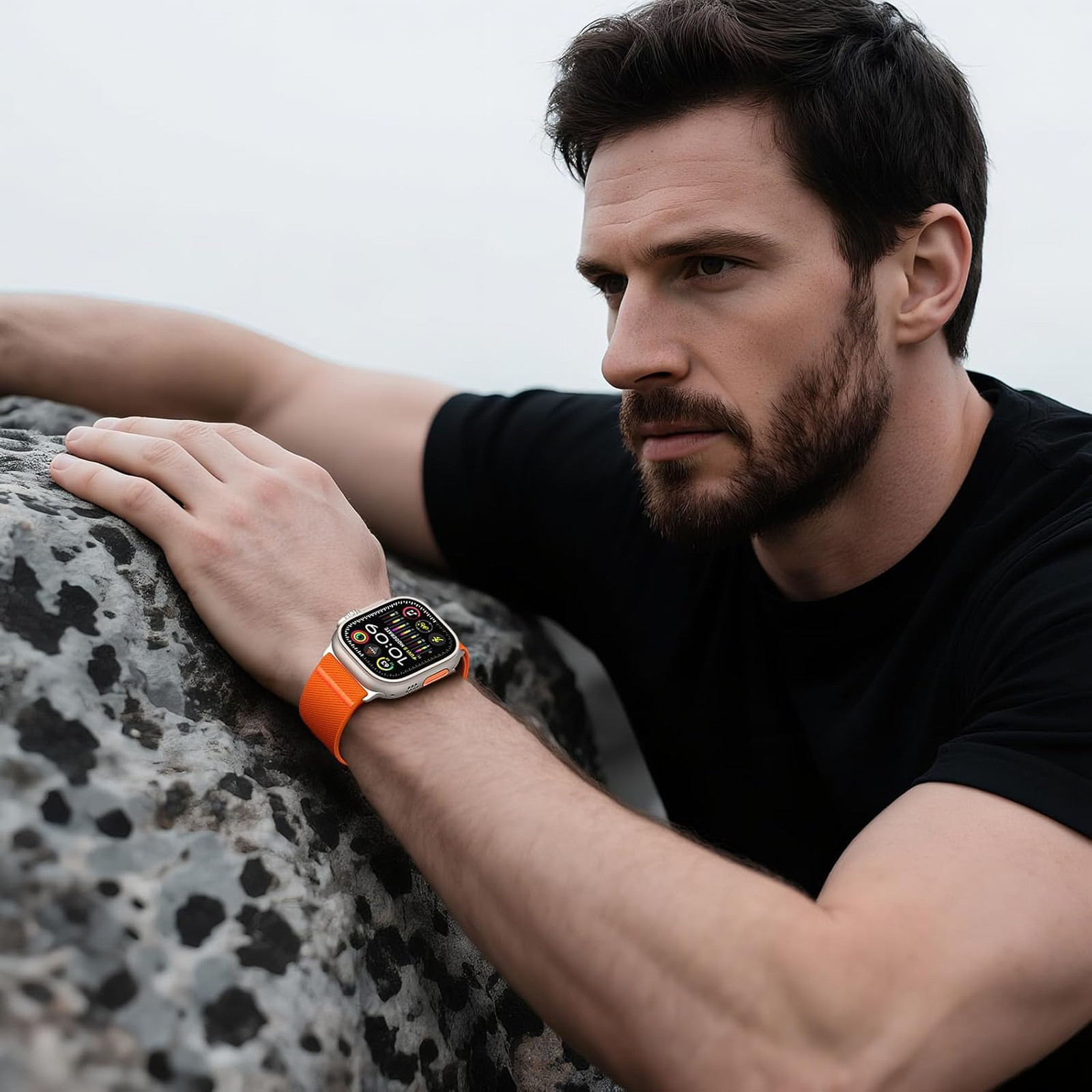 Elastic Sport Band for Apple Watch Ultra Series 2 / 3 Nylon Fit 45mm 49mm Men