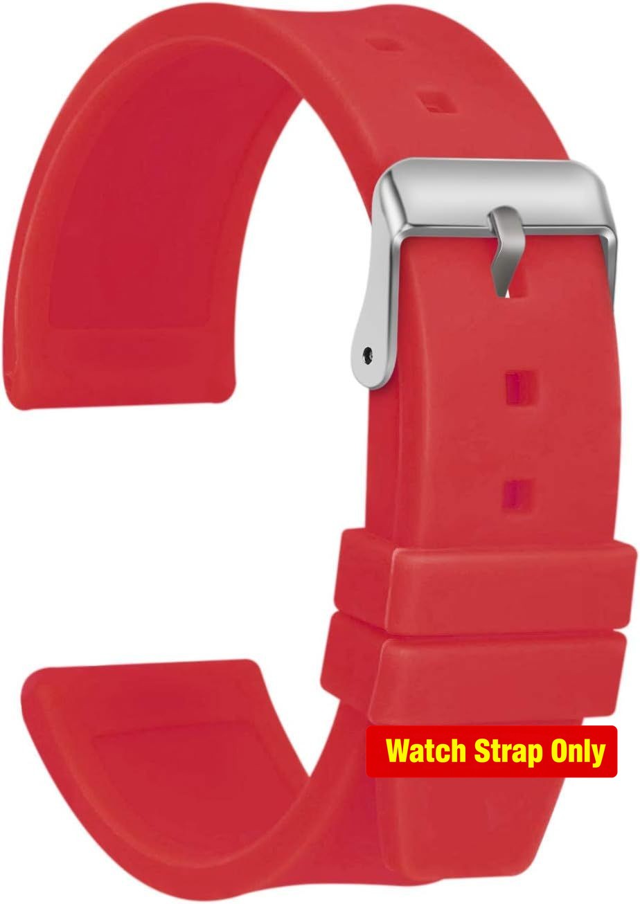 Strap For Watch, 16mm/18mm/20mm/22mm/24mm/26mm/28mm, Silicone Waterproof Flexibl