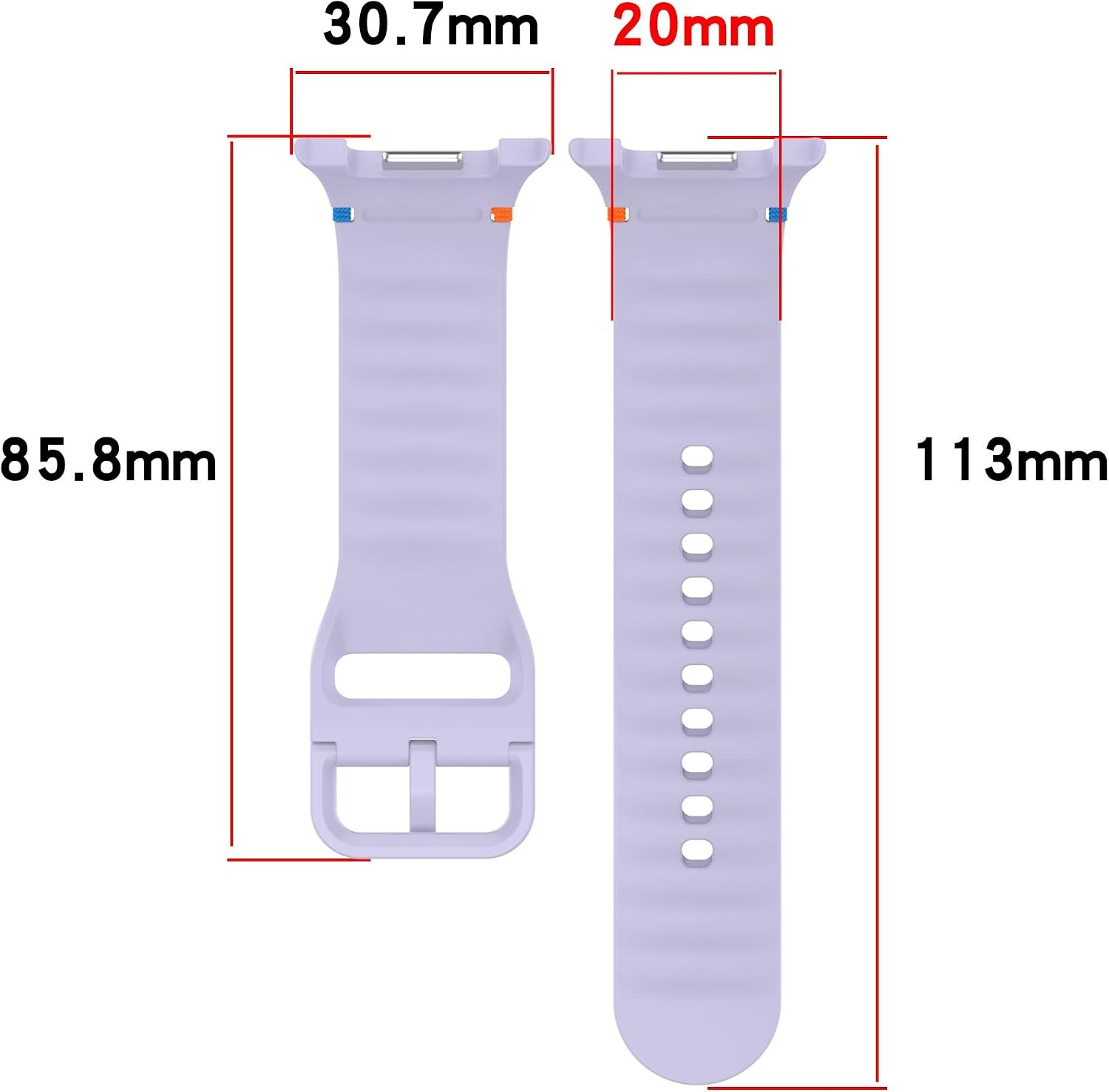 Light Blue Soft Silicone Band for Samsung Galaxy Watch 8 40mm/44mm/Classic 46mm