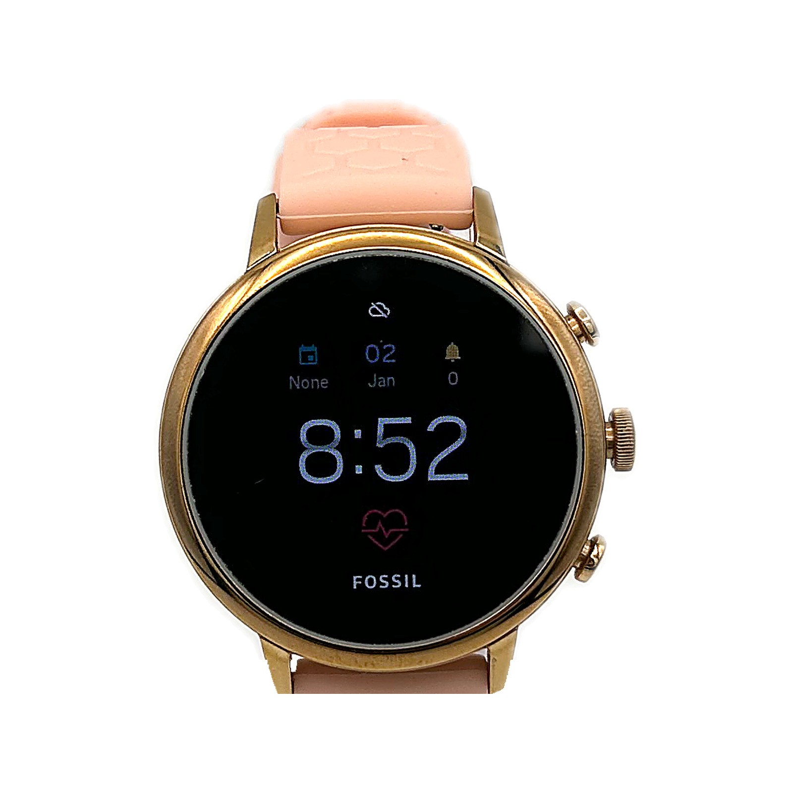 Fossil Q Venture HR Gen 4 Smartwatch Rose Gold 40mm Blush Silicone Band Wear OS