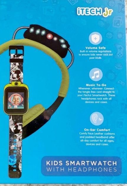 NEW Kids SMART WATCH Plus HEADPHONES iTECH Jr Green Mission Control Boys Girls