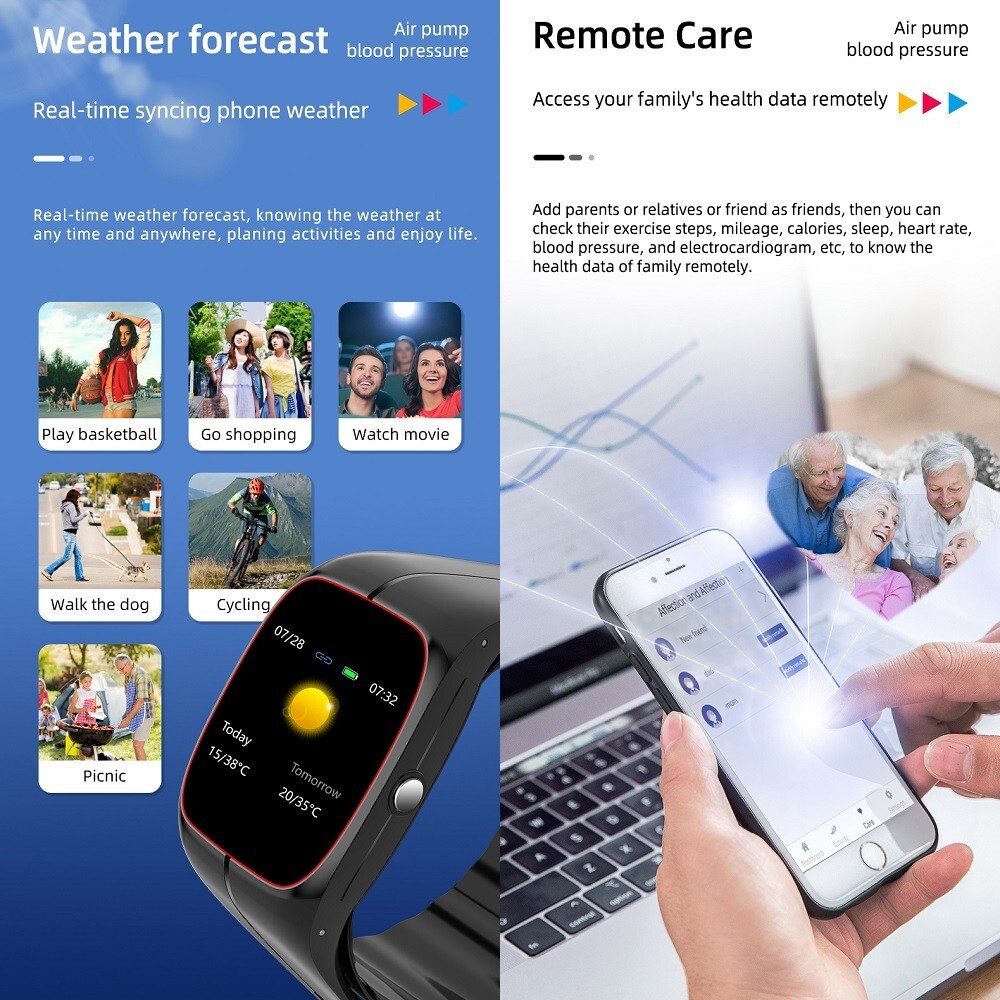 P20 Medical Smart Watch Air Pump Blood Pressure Monitor Heart Rate Detector 2025