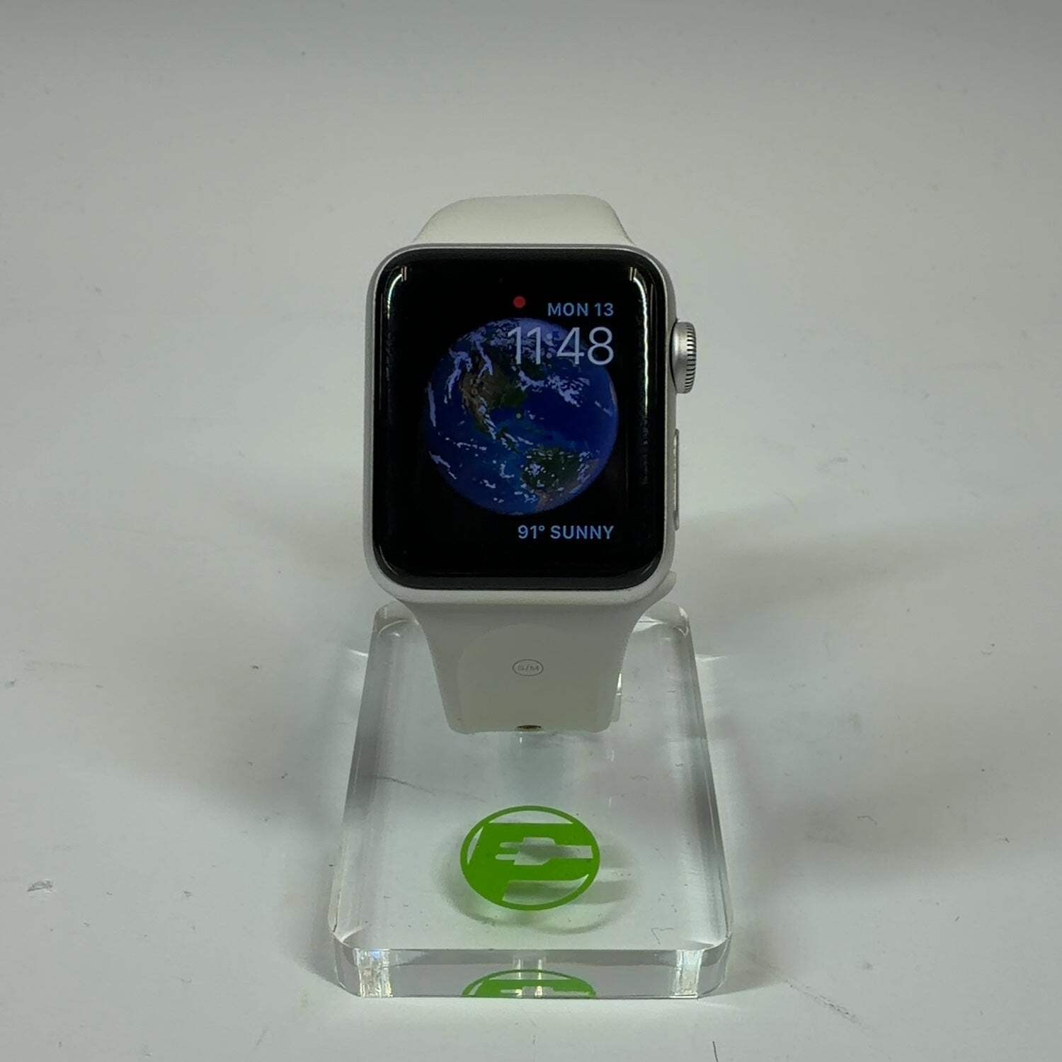 Unlocked Apple Watch Series 3 38MM Silver Aluminum White Sport Band MTGG2LL/A