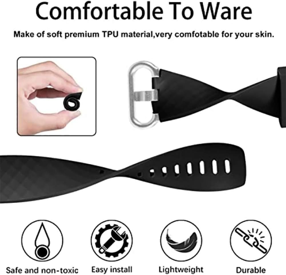 Silicone Strap Compatible with Fitbit Charge 4 / Charge 3, Fitness Band