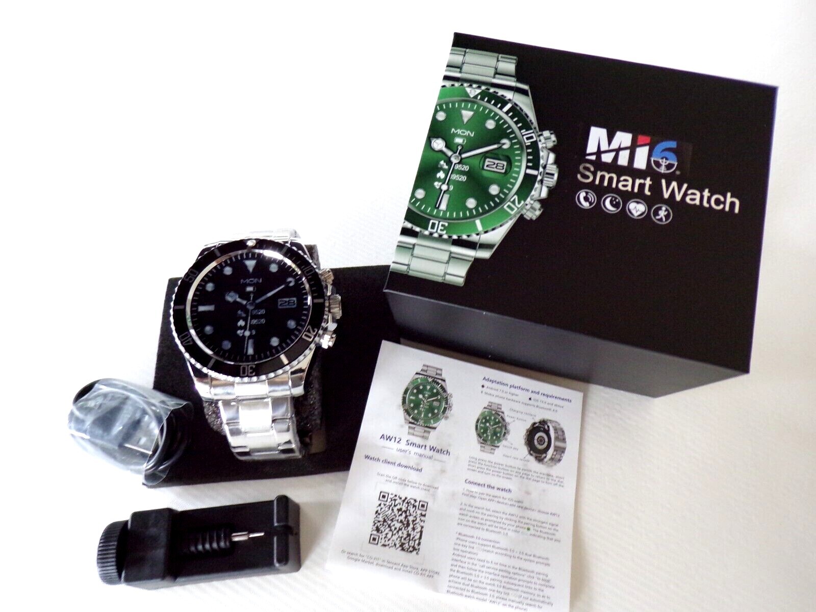 Mi6 ® Luxury Smart watch Bluetooth Android Apple call message display USA ship