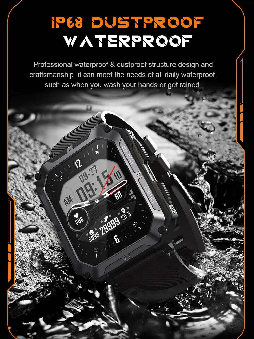 Blackview C20PRO 1.83 Inch BT Call Smart Watch Men IP68 Waterproof Sports