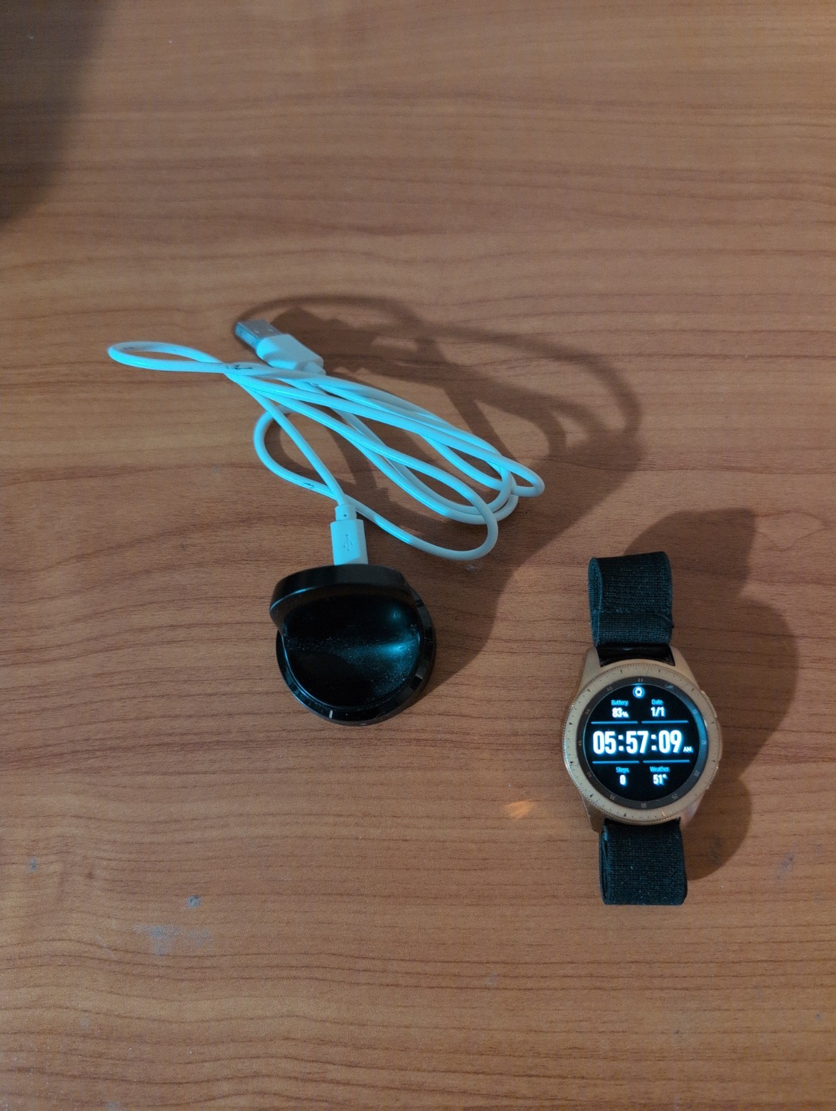 Samsung Galaxy Watch SM-R810 (Black & Gold) With Aftermarket Strap